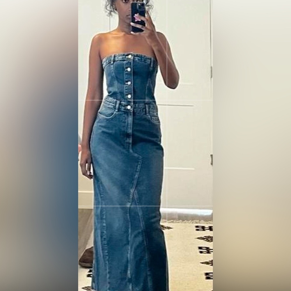 - Zara denim halter limited edition dress